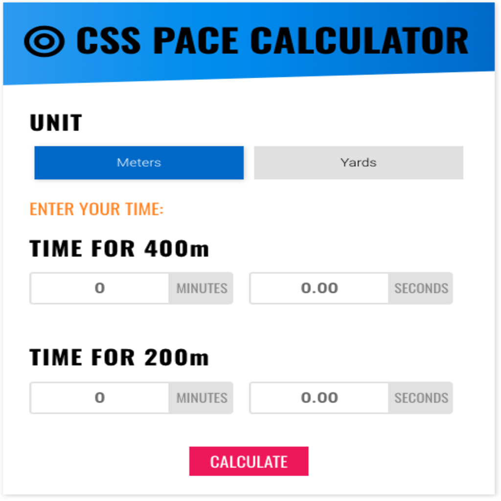 Critical swim speed calculator