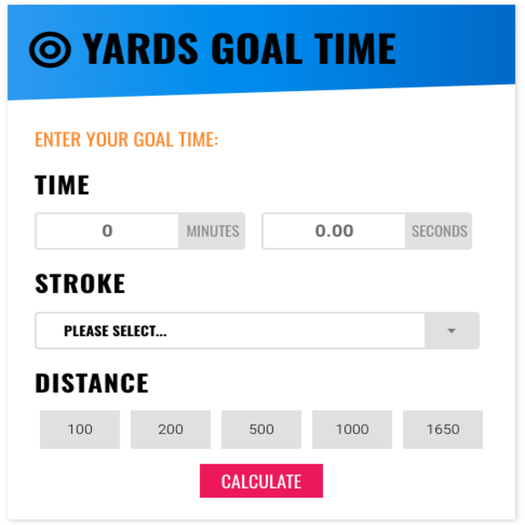 YARDS GOAL TIME CALCULATOR